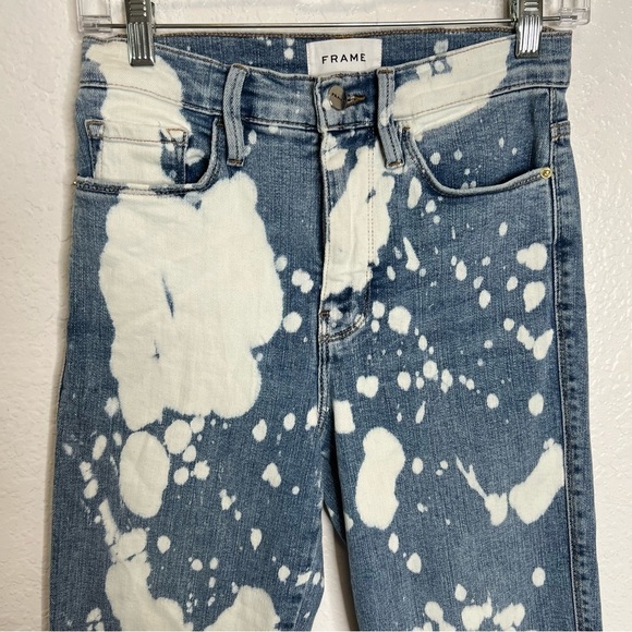 Frame Jeans Women Size 26 Le Sylvie Slender Straight Splash Paint Splatter B10 - Picture 5 of 12
